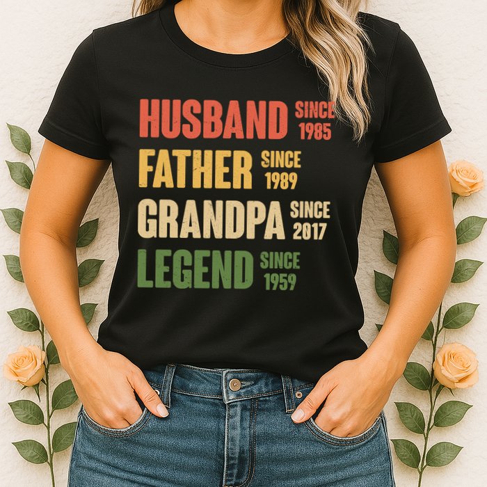 Personalized Dad Grandpa Gift Fathers Day Custom Womens T-Shirt