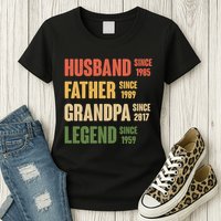 Personalized Dad Grandpa Gift Fathers Day Custom Womens T-Shirt