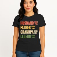Personalized Dad Grandpa Gift Fathers Day Custom Womens T-Shirt