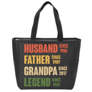 Personalized Dad Grandpa Gift Fathers Day Custom Zip Tote Bag