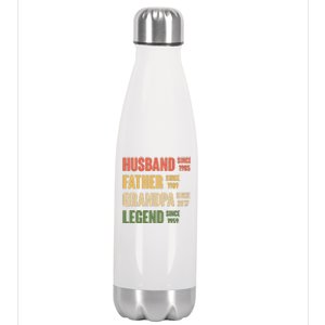 Personalized Dad Grandpa Gift Fathers Day Custom Stainless Steel Insulated Water Bottle