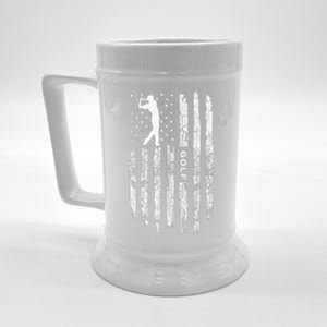 Patriotic Disc Golf American Flag Distressed Beer Stein