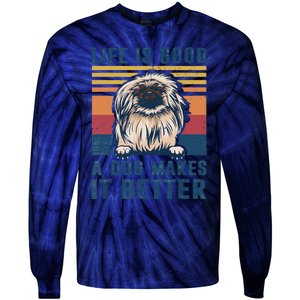 Pekingese Dog Gifts Funny Pekingese Dog Dad Mom Women Tie-Dye Long Sleeve Shirt