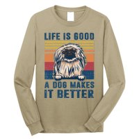 Pekingese Dog Gifts Funny Pekingese Dog Dad Mom Women Long Sleeve Shirt