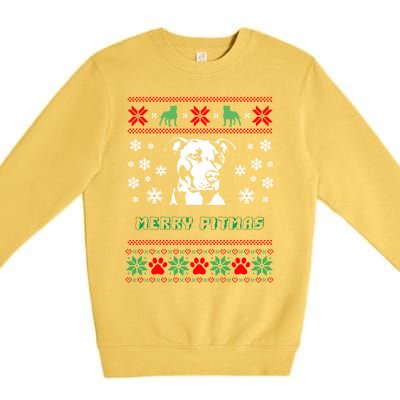 Pitbull Dog Graphic Gift Xmas Premium Crewneck Sweatshirt