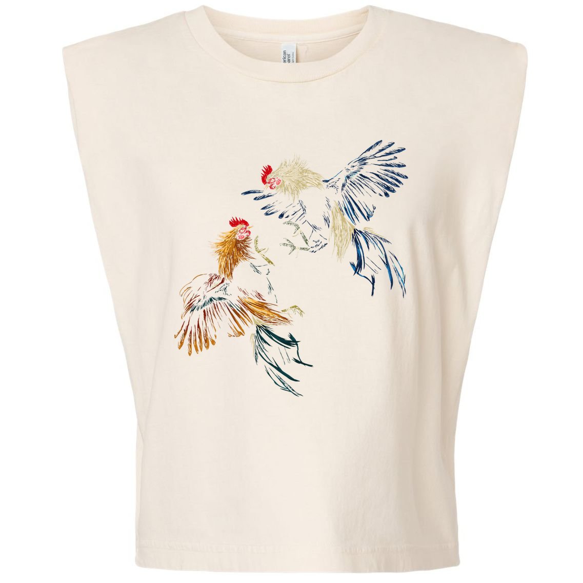 Peleas De Gallos Cockfighter Game Fowl Cockfighting Rooster Garment-Dyed Women's Muscle Tee