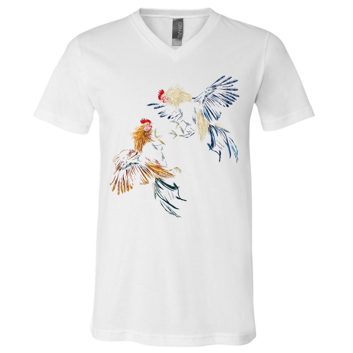 Peleas De Gallos Cockfighter Game Fowl Cockfighting Rooster V-Neck T-Shirt