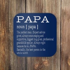 Papa Definition Grandpa Fathers Day Gifts Coaster