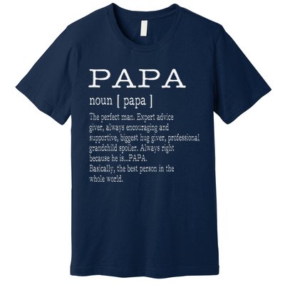 Papa Definition Grandpa Fathers Day Gifts Premium T-Shirt