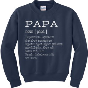 Papa Definition Grandpa Fathers Day Gifts Kids Sweatshirt