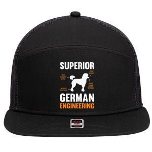 Poodle Dog Gifts Funny Superior German Engineering 7 Panel Mesh Trucker Snapback Hat