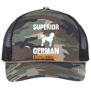 Poodle Dog Gifts Funny Superior German Engineering Retro Rope Trucker Hat Cap