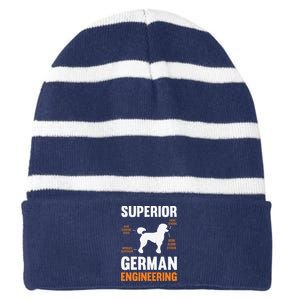 Poodle Dog Gifts Funny Superior German Engineering Striped Beanie with Solid Band