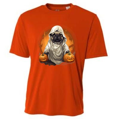 Pug Dog Ghost Funny Halloween Pumpkin For Dog Lovers Great Gift Cooling Performance Crew T-Shirt