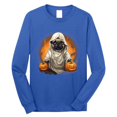 Pug Dog Ghost Funny Halloween Pumpkin For Dog Lovers Great Gift Long Sleeve Shirt