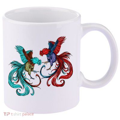 Peleas De Gallos Cockfighter Game Fowl Cockfighting Rooster 11oz C Handle Ceramic Mug