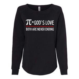 Pi Day God's Love Gift Both Are Never Ending Womens California Wash Sweatshirt