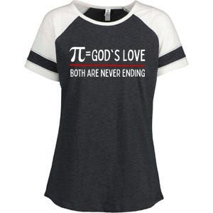 Pi Day God's Love Gift Both Are Never Ending Enza Ladies Jersey Colorblock Tee