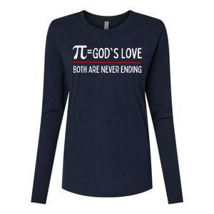 Pi Day God's Love Gift Both Are Never Ending Womens Cotton Relaxed Long Sleeve T-Shirt