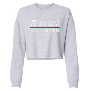 Pi Day God's Love Gift Both Are Never Ending Cropped Pullover Crew