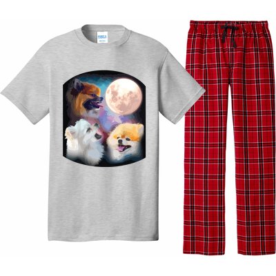 Pomeranian Dog Howling At Moon Pajama Set