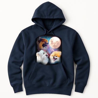 Pomeranian Dog Howling At Moon Hoodie