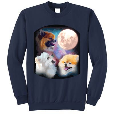 Pomeranian Dog Howling At Moon Sweatshirt