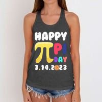 Pie Day Happy Pi Day 3.14 Pi Symbol Pi Math Women's Knotted Racerback Tank