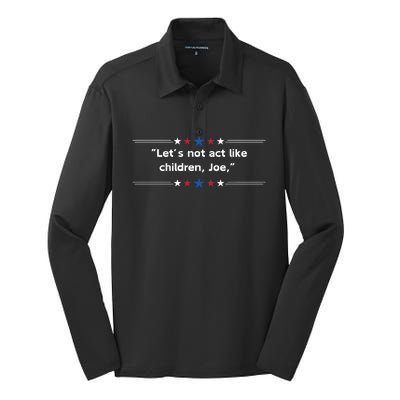 Presidential Debate Humor Silk Touch Performance Long Sleeve Polo