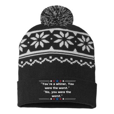 Presidential Debate Humor Mega Trump 2024 USA-Made Snowflake Beanie