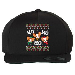 Papillon Dog Ho Ho Ho Merry Christmas Day Dad Mom Ugly Sweat Cool Gift Wool Snapback Cap