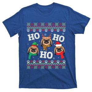 Pekingese Dog Ho Ho Ho Merry Christmas Dad Mom Ugly Sweater Gift T-Shirt