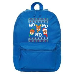 Pitbull Dog Ho Ho Ho Merry Christmas Day Dad Mom Ugly Sweat Funny Gift 16 in Basic Backpack