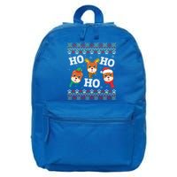 Pitbull Dog Ho Ho Ho Merry Christmas Day Dad Mom Ugly Sweat Funny Gift 16 in Basic Backpack