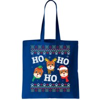 Pitbull Dog Ho Ho Ho Merry Christmas Day Dad Mom Ugly Sweat Funny Gift Tote Bag