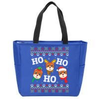 Pitbull Dog Ho Ho Ho Merry Christmas Day Dad Mom Ugly Sweat Funny Gift Zip Tote Bag