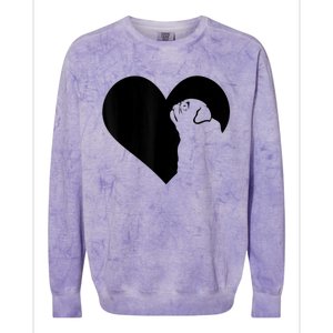 Pug Dog Heart Silhouette Pug Colorblast Crewneck Sweatshirt