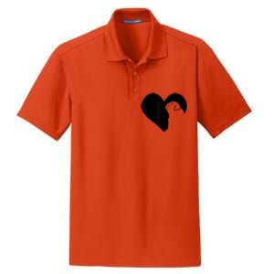 Pug Dog Heart Silhouette Pug Dry Zone Grid Polo