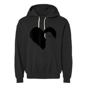 Pug Dog Heart Silhouette Pug Garment-Dyed Fleece Hoodie