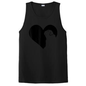 Pug Dog Heart Silhouette Pug PosiCharge Competitor Tank