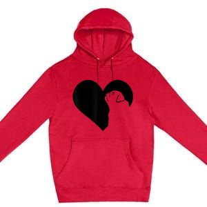 Pug Dog Heart Silhouette Pug Premium Pullover Hoodie