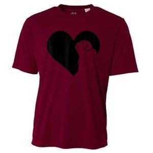 Pug Dog Heart Silhouette Pug Cooling Performance Crew T-Shirt