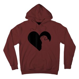 Pug Dog Heart Silhouette Pug Hoodie