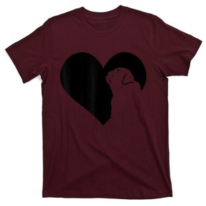 Pug Dog Heart Silhouette Pug T-Shirt