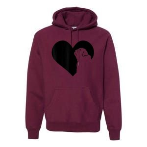 Pug Dog Heart Silhouette Pug Premium Hoodie