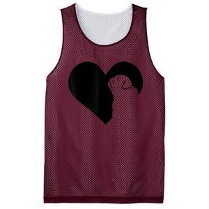 Pug Dog Heart Silhouette Pug Mesh Reversible Basketball Jersey Tank