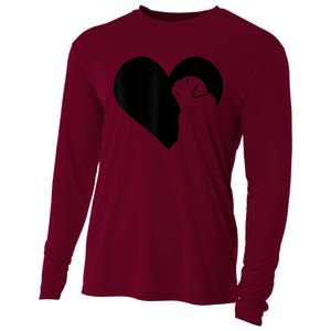 Pug Dog Heart Silhouette Pug Cooling Performance Long Sleeve Crew