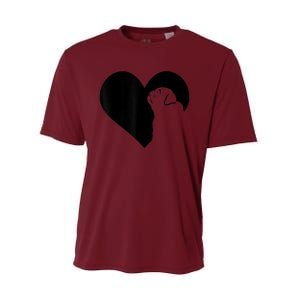 Pug Dog Heart Silhouette Pug Performance Sprint T-Shirt