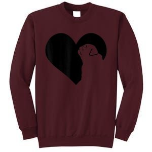 Pug Dog Heart Silhouette Pug Tall Sweatshirt