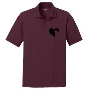 Pug Dog Heart Silhouette Pug PosiCharge RacerMesh Polo